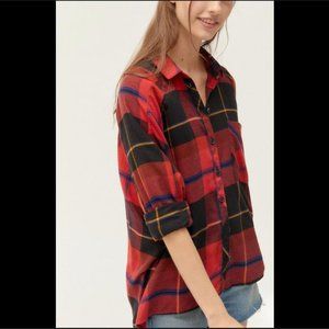 Urban Outfitters Brendan Drapey Flannel Button-Down Shirt